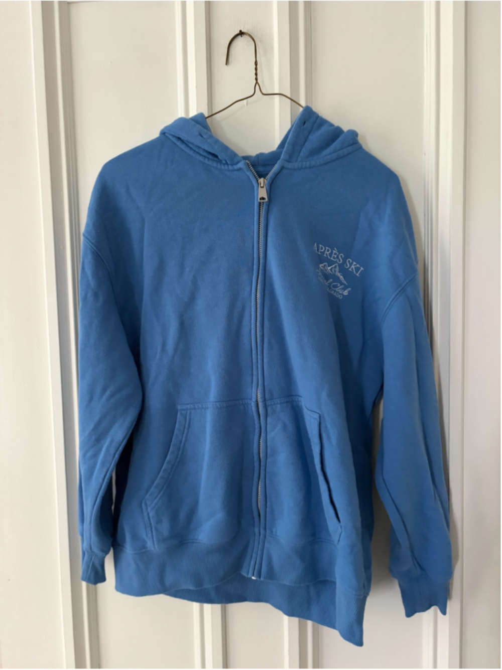 Lazy Sunday Après Ski Zip-Up blue Hoodie, Size S
